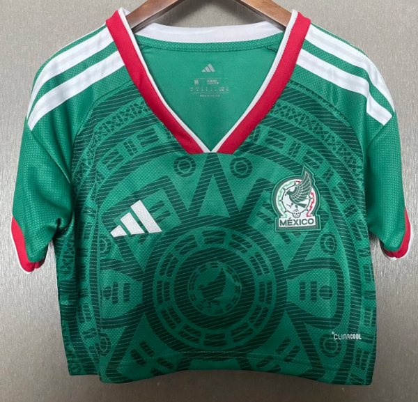 Mexico Home Women Crop Fans 1:1 Quality Soccer Jersey 26/27（2026）