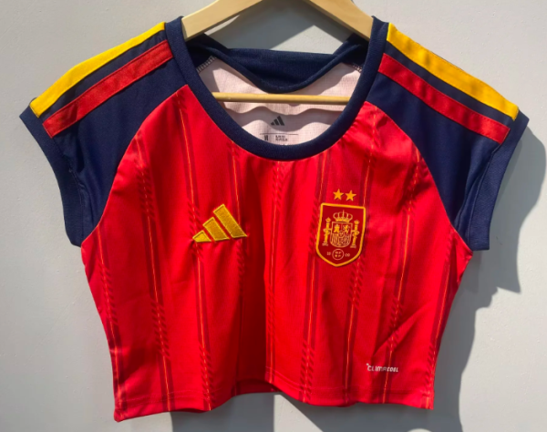 Spain Home 2 Star Women Crop Tank  Fans 1:1 Quality Soccer Jersey 26/27（2026）