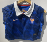 France Home Women Crop Tank Fans 1:1 Quality Soccer Jersey 26/27（2026）