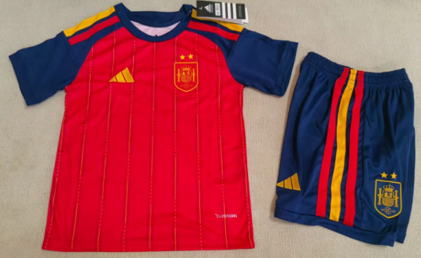 Spain Home 2 Star Kids 1:1 Quality Soccer Jersey 26/27 (2026)