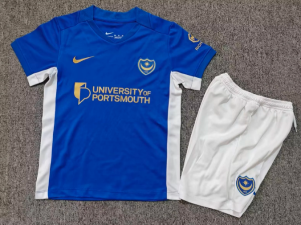 Portsmouth Home Kids 1:1 Quality Soccer Jersey 26/27