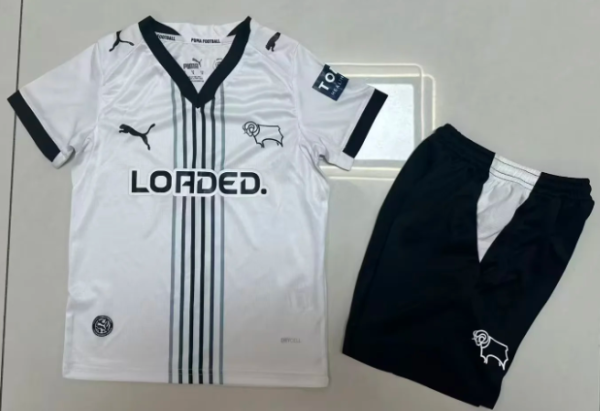 Derby County Home Kids 1:1 Quality  Soccer Jersey 26/27