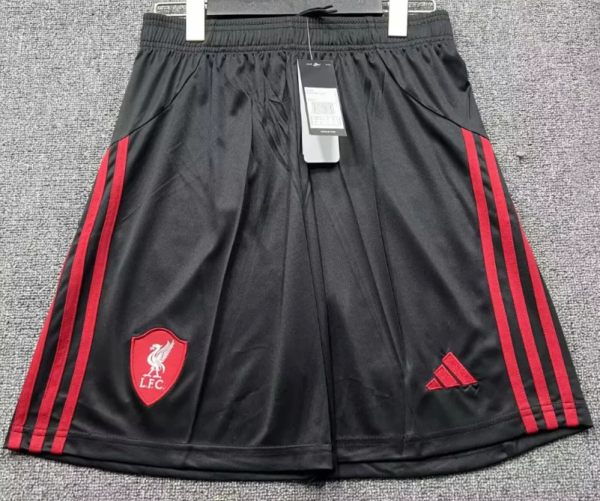 Liverpool Away Black Fans 1:1 Quality Soccer Shorts 25/26