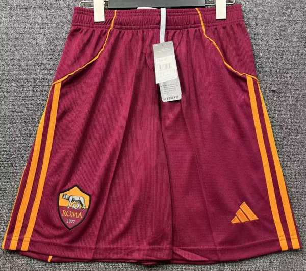Roma Home Fans 1:1 Quality Soccer Shorts 25/26