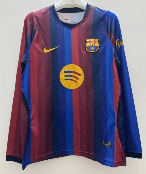 Barcelona Home Long Sleeve Fans 1:1 Quality Soccer Jersey 26/27