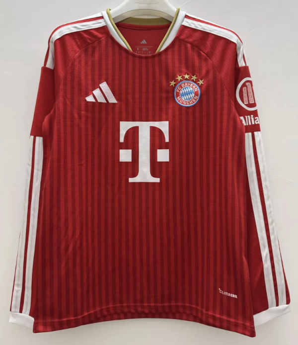 Bayern Munich Home Long Sleeve Fans 1:1 Quality Soccer Jersey 26/27
