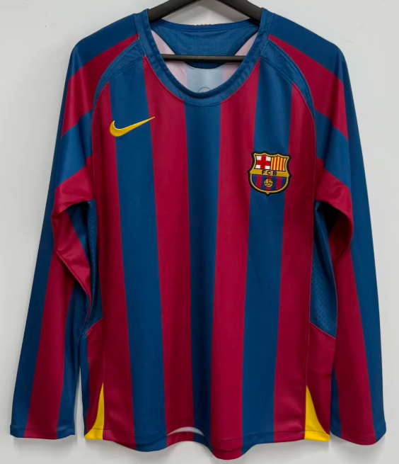 Barcelona Home Long Sleeve Retro Fans 1:1 Quality Soccer Jersey 2005/2006