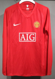 Manchester United Home Long Sleeve Retro Player 1:1 Quality Soccer Jersey 2007/2008