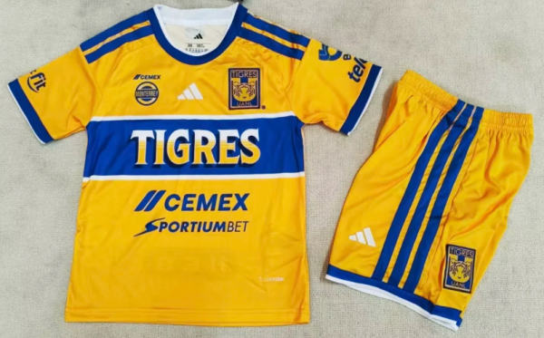 Tigres UANL Home Kids 1:1 Quality Soccer Jersey 26/27
