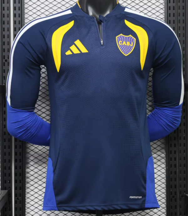 Boca Training Suit Long Sleeve Blue Player 1:1 Quality Soccer Jersey 26/27