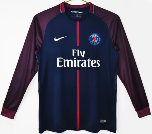 PSG Home Long Sleeve Retro Fans 1:1 Quality Soccer Jersey 2017/2018