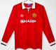 Manchester United Home Long Sleeve Retro Fans 1:1Quality Soccer Jersey 1992/1994