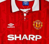 Manchester United Home Long Sleeve Retro Fans 1:1Quality Soccer Jersey 1992/1994