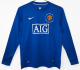 Manchester United Third Away Long Sleeve Retro Fans 1:1 Quality  Soccer Jersey 2008/2009