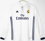 Real Madrid Home Long Sleeve Retro Fans 1:1 Quality Soccer Jersey 2016/2017
