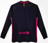 Barcelona Away Long Sleeve Retro Fans 1:1 Quality Soccer Jersey 2016/2017