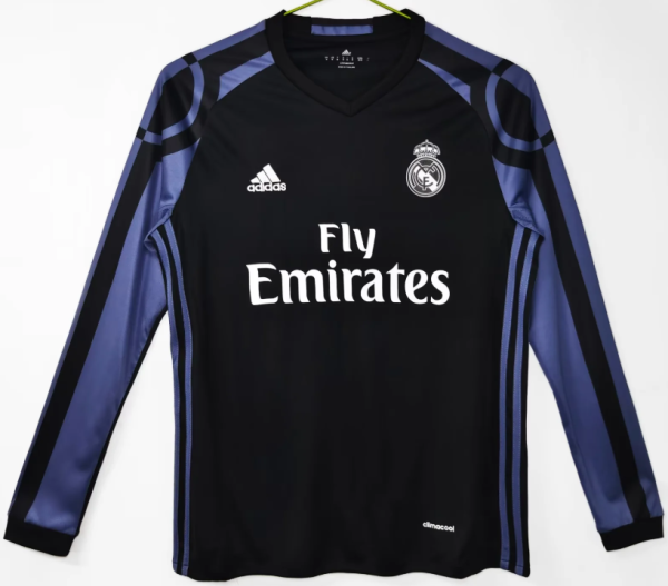 Real Madrid Third Away Long Sleeve Fans 1:1 Quality Soccer Jersey 2016/2017