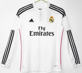 Real Madrid Home Long Sleeve Retro Fans 1:1 Quality Soccer Jersey 2014/2015