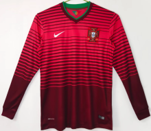 Portugal Home Long Sleeve Retro Fans 1:1  Quality Soccer Jersey 2014