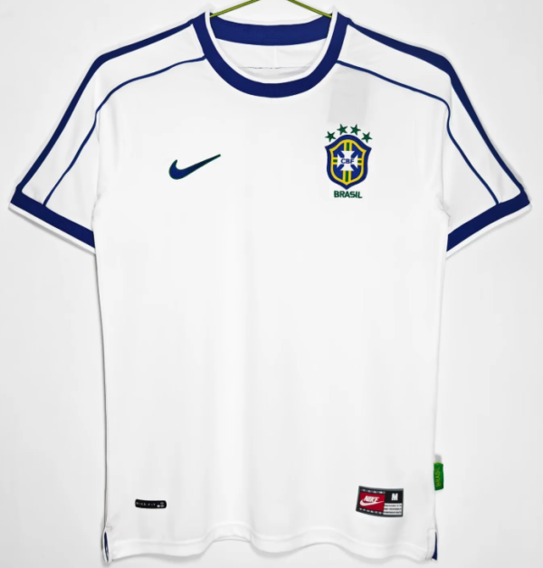 Brazil White Retro Fans 1:1 Quality Soccer Jersey 1998