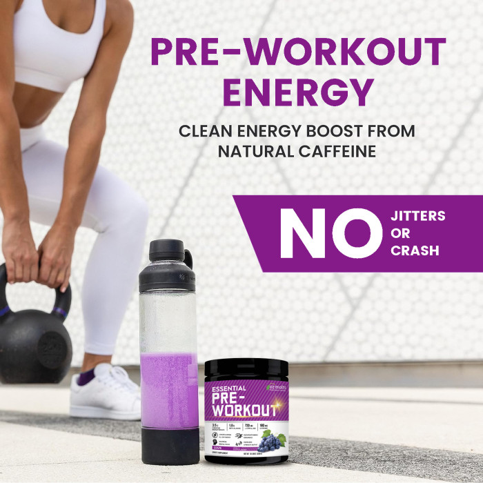 Ozmolts Pre-Workout Supplement with Creatine Monohydrate Increase Lean Muscle & Strength Pre Workout Energy Powder for Men & Women Sharpens Mental Focus Support Energy Sports Nutrition 300g Grape Flavor