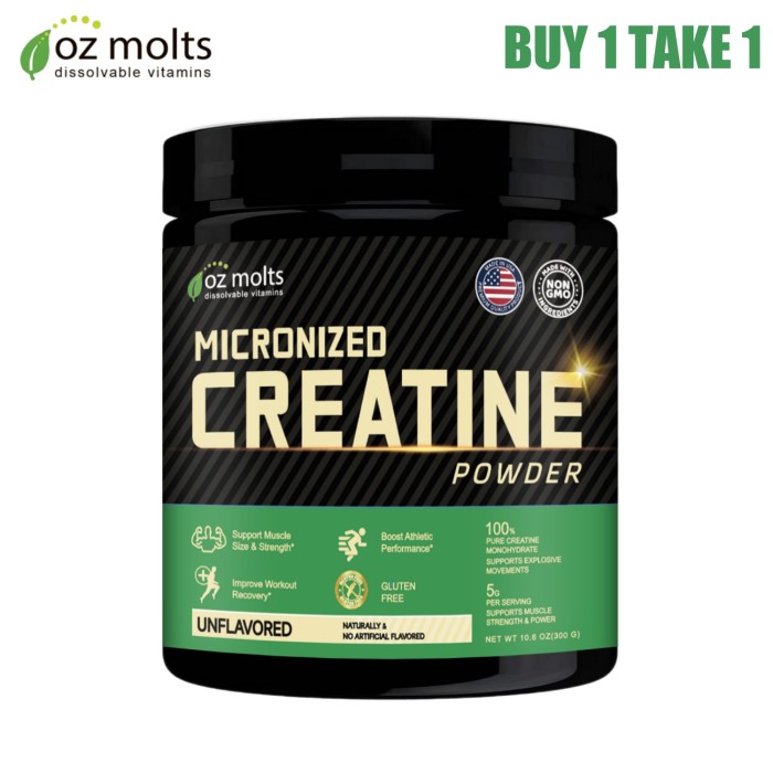 Ozmolts Creatine Monohydrate Powder Workout Recovery Supplements for Muscle Recovery and Builder Creatine Powder for Boosts Energy for Men and Women Creatine 5g per serving Unflavored 300g