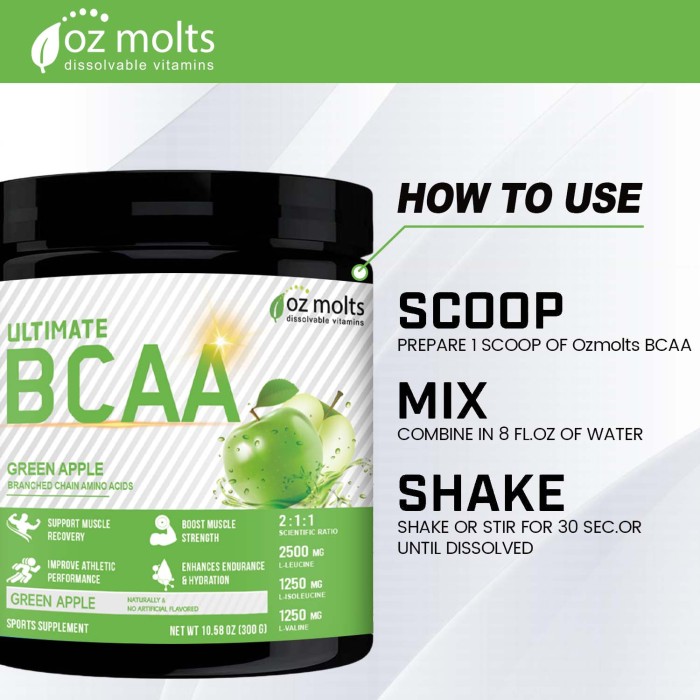 Ozmolts BCAA Supplement Powder with Beta Alanine for Muscle Recovery Branched Chain Amino Acid Drink Workout BCAA Powder Enhances Hydration 300g