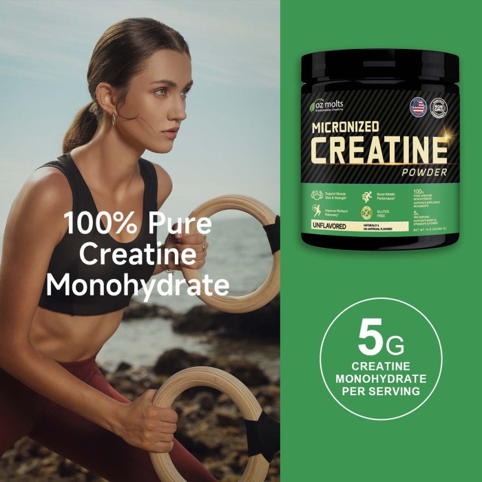 Ozmolts Creatine Monohydrate Powder Workout Recovery Supplements for Muscle Recovery and Builder Creatine Powder for Boosts Energy for Men and Women Creatine 5g per serving Unflavored 300g