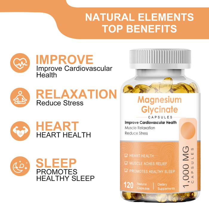 Ozmolts Magnesium Glycinate Capsule Soft Gel Sleep Aid Supplement Magnesium Capsules Heart and Bone Health Mineral Supplements for Women and Men Magnesium Oil Capsule 120pcs