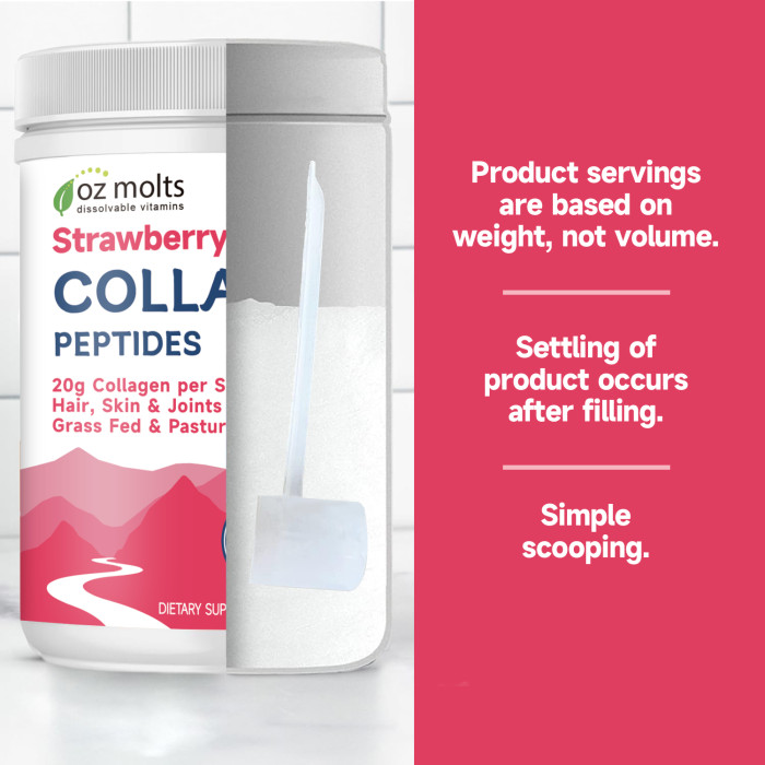 Ozmolts Collagen Powder Drink Strawberry Beauty Milk Collagen Peptides Powder Hydrolyzed Collagen Type 1 and 3 Powder Skin Whitening Collagen Glow Supplement  Anti Aging 20000 mg Collagen Drink 300g