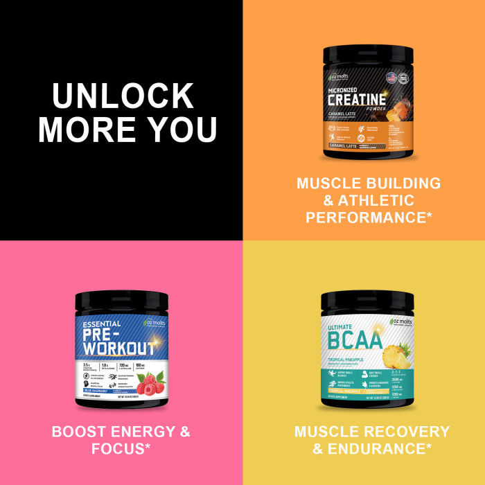 Ozmolts MASS Gainer Powder Workout Supplement Gain Weight MASS Protein Powder Support Muscle Building Improve Fitness performance Cookies & Cream 2LBS