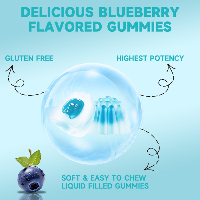 Ozmolts Probiotic Gummies Promoting Metabolism 150 Billion CFU Probiotics Gummy Enhance Immunity Food Supplements Supports Digestive Health Blueberry 60pcs