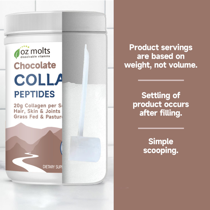 Ozmolts Collagen Powder for Women Men Beauty White 20000 mg Collagen Drink for Skin Hair Nail Joint Support, Collagen Peptides Powder with Vitamin C Collagen Glow Whitening Skin Anti Aging Supplement Collagen Powder Drink Chocolate 300g ﻿