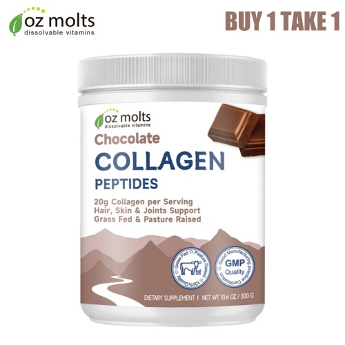 Ozmolts Collagen Powder for Women Men Beauty White 20000 mg Collagen Drink for Skin Hair Nail Joint Support, Collagen Peptides Powder with Vitamin C Collagen Glow Whitening Skin Anti Aging Supplement Collagen Powder Drink Chocolate 300g ﻿