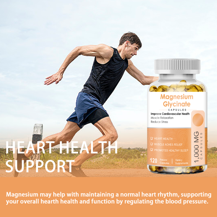 Ozmolts Magnesium Glycinate Capsule Soft Gel Sleep Aid Supplement Magnesium Capsules Heart and Bone Health Mineral Supplements for Women and Men Magnesium Oil Capsule 120pcs