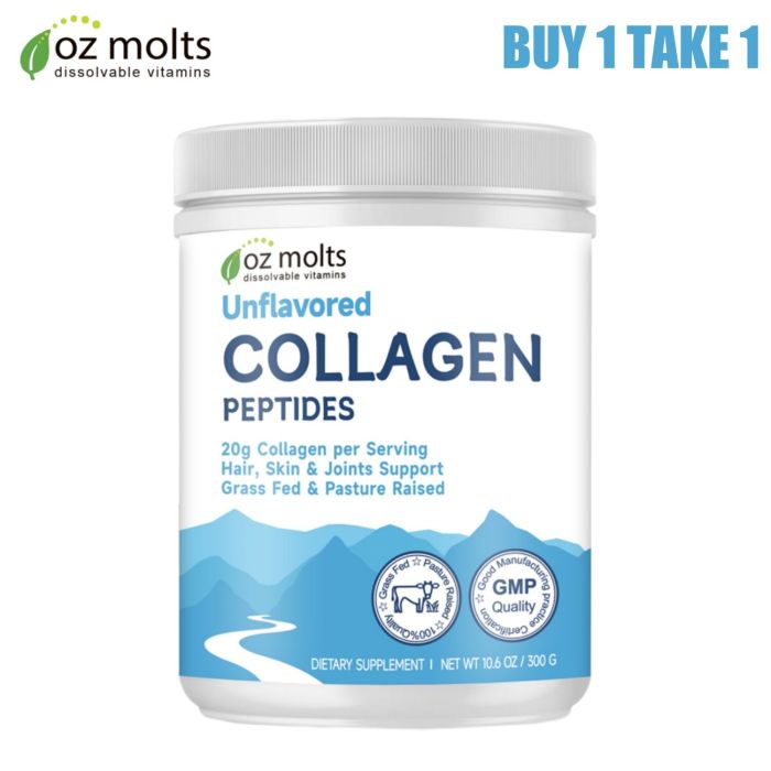 Ozmolts Collagen Powder Drink Skin Whitening Anti Aging Collagen Glow Protein Powder Beauty Milk Collagen Peptides Powder for Skin, Hair & Nails,  Hydrolyzed Collagen Drink Unflavored 300g Collagen Supplement