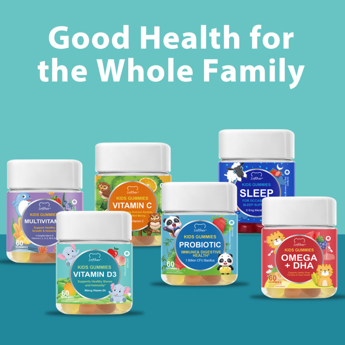 Softher Vitamin D3 Gummies Protect Immune System Promote the Bones Grown Gummy Supplement Absorption Kids Vitamin D3 Calcium Gummy Immune Health Vitamin Supplements