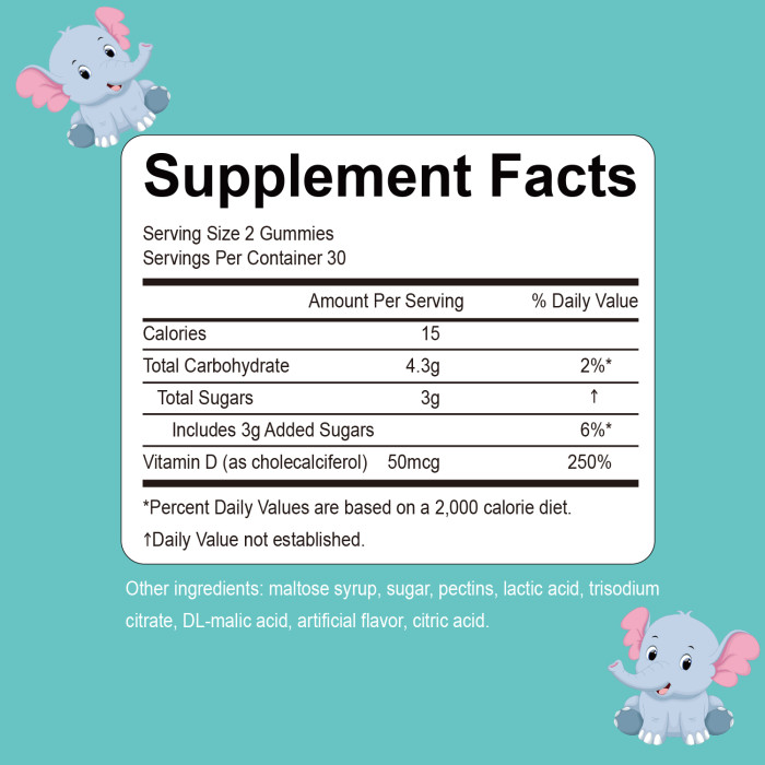 Softher Vitamin D3 Gummies Protect Immune System Promote the Bones Grown Gummy Supplement Absorption Kids Vitamin D3 Calcium Gummy Immune Health Vitamin Supplements