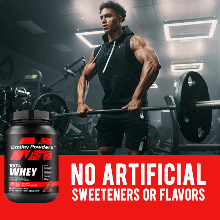 Omilay Kids Gold Standard 100% Whey Protein Powder Muscle Bulding Whey Protein Isolate BCAA Supplement Powder Powder for Post Workout Muscle Recovery for Men Women Fitness Sports Nutrition Supplements Chocolate Flavor 2LBS