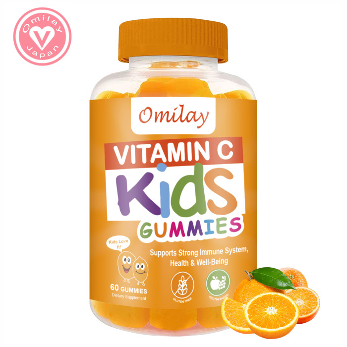 Omilay Kids Vitamin C Gummies Multivitamins Vitamins Gummies for Kids Improve Immunity Natural Vegan Gummy for Babys 60 Gummies
