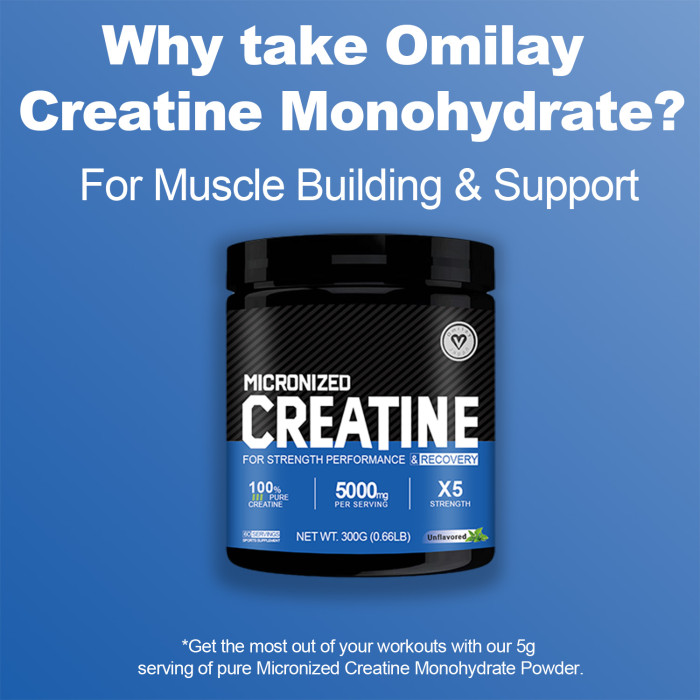 Omilay Kids Creatine Monohydrate Powder Pre Workout Energy Booster and Sports Nutrition Supplement for Muscle Building & Strength Gain Creatine Powder Unflavored 300g