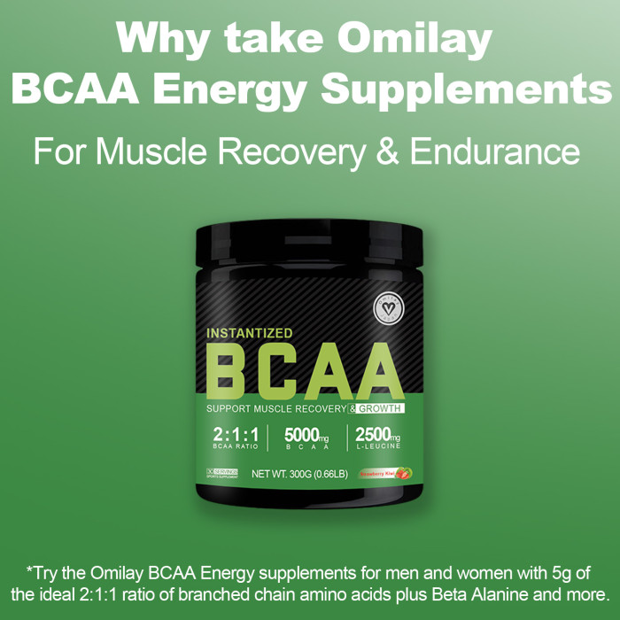 Omilay Kids Instantized BCAA Gym Supplement Extend BCAA Powder Improve Energy Levels Support Branched Chain Amino Acids for Muscle Recovery & Growth Dietary Supplement Strawberry Kiwi Flavor 300G