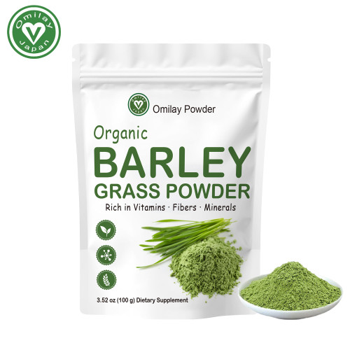 Omilay Kids Organic Barley Grass Powder Original Weight Loss Beautiful Skin Enhance Immunity Rich in Vitamins Minerals Fibers & Antioxidants Body Slimming Detox Diet Healthy Drink 100G