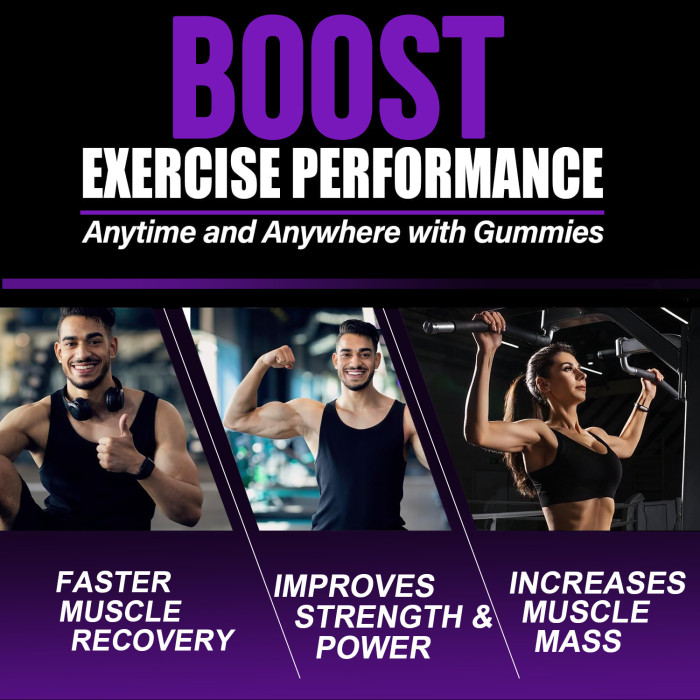 Omilay Kids Creatine Monohydrate Gummies Athlene Creatine Support Muscle Growth Supplement Creatine Gummy Food Men and Women Workout Recovery Fitness Supplement
