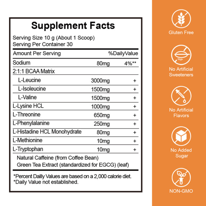 Omilay Kids EAA Powder Amino Acid Supplement for Gym Essential Amino Acid Powder Supplement Muscle Growth Instantized Amino Acid Energy Drink Powder for Men and Women 300G