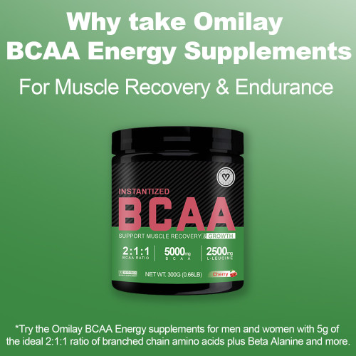 Omilay Kids Instantized BCAA Supplement Powder 2:1:1 Branch Chained Amino Acid Supplement for Gym BCAA Increase Energy Cherry Flavor 300g