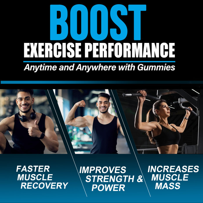 Omilay Kids Creatine Monohydrate Gummies Boost Energy & Muscle Growth Supplement for Men and Women Improved Workout Recovery Fitness Creatine Gummy Workout Supplements