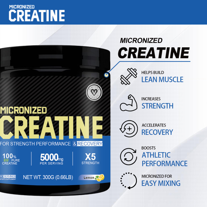 Omilay Kids Creatine Monohydrate Powder Support Muscle Building for Women and Men Creatine Monohydrate Powder Supplements Muscle Building Energy Booster Workout Supplement 300G