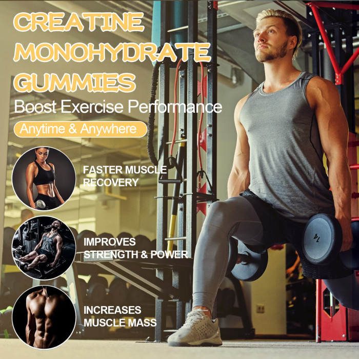 Omilay Kids Creatine Monohydrate Gummies Supplement for Athletic Performance & Muscle Health Creatine Gummy Reduce Fatigue Support Gain Lean Muscles and Workout Recover After Exercise Supplements