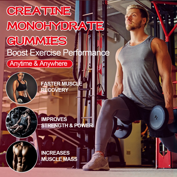 Omilay Kids Creatine Monohydrate Gummies Supplements for Men and Women Pre Workout for Increased Energy Muscle Growth & Rapid Recovery Creatine Gummy Supplement